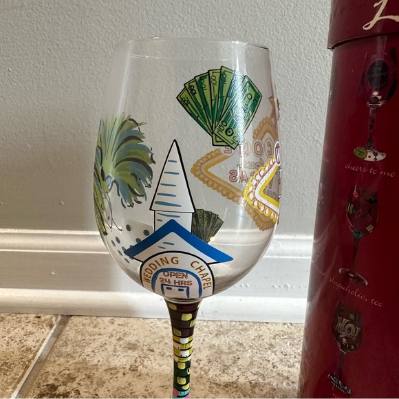Lolita Hand Painted Wine Glass - Las Vegas - Picture 5 of 11